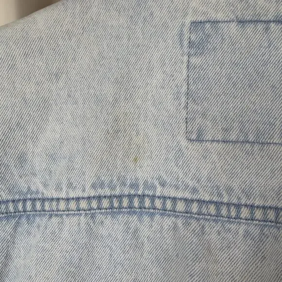 Vintage 90's Today News Denim Sliver Button Adjustable Waist Jacket #1242 SZ MED - Picture 6 of 7